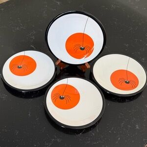 Tag Spider Halloween Appetizer Plates (4)
